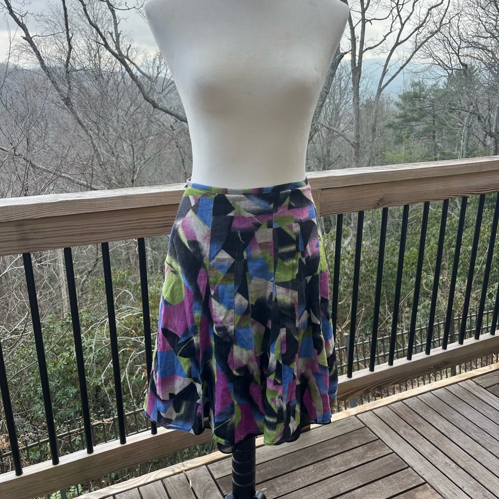 Jones New York Multicolor Wool Geometric Skirt